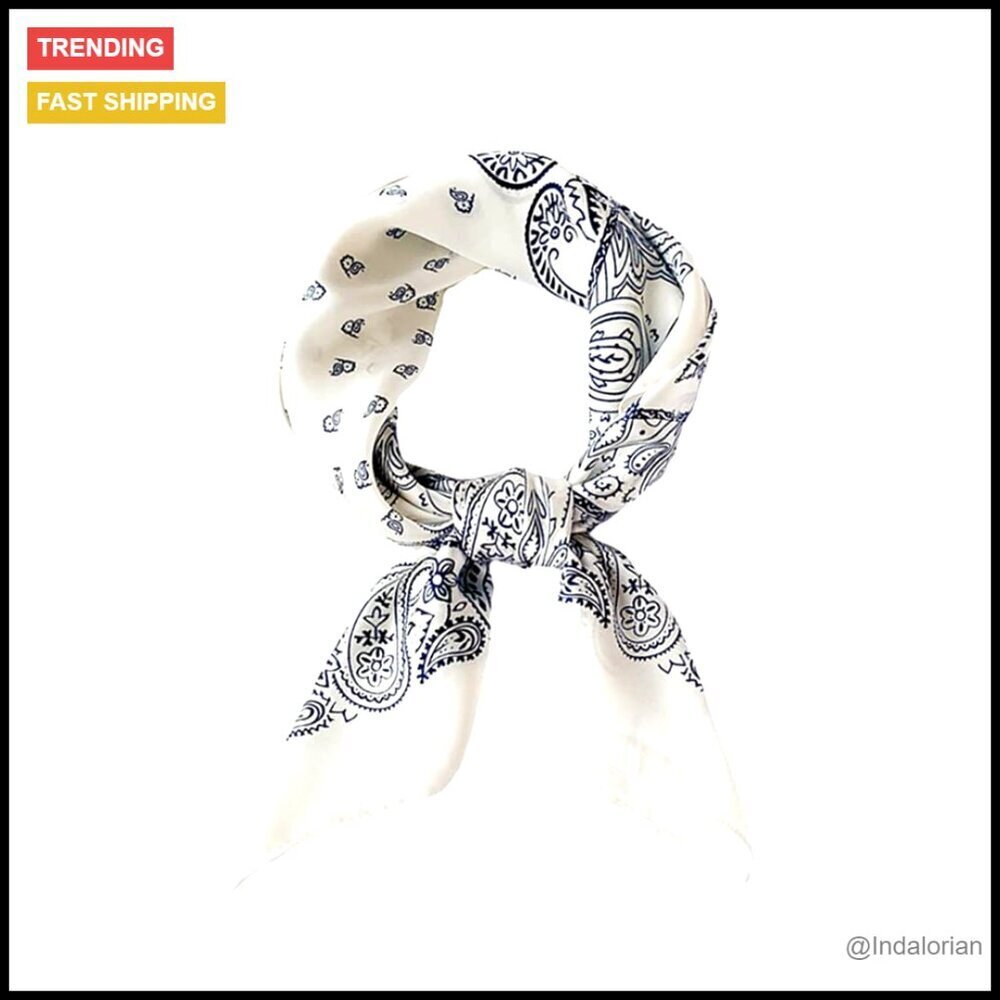 Satin Silk Feeling Square Scarf Elegant Lightweight Multi-Way Wear Accessory